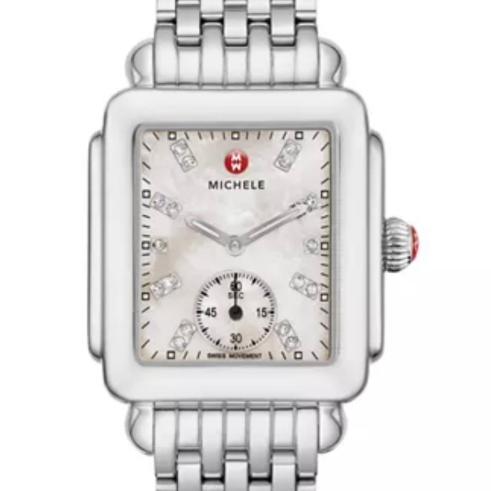 Silver Michele Watch! Great condition!